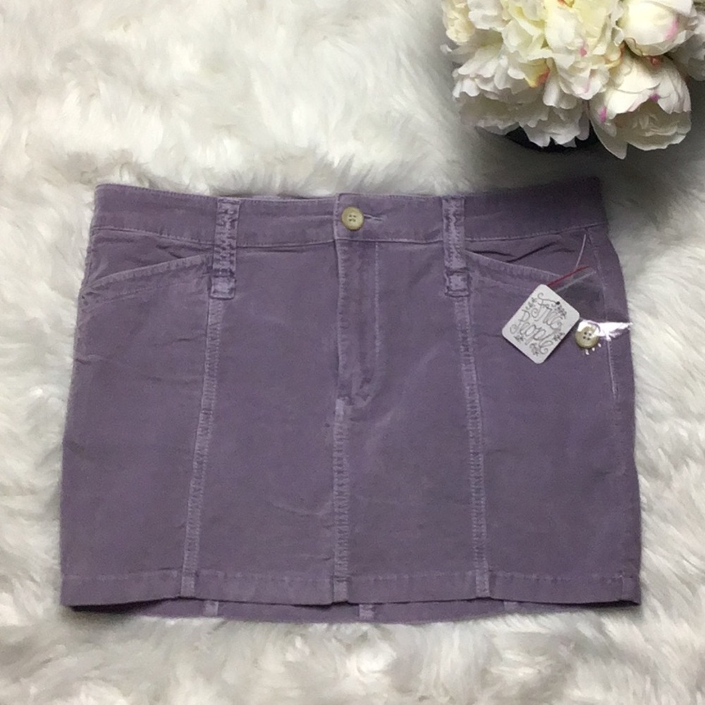 Free People Lavender Corduroy Mini Skirt Size 8